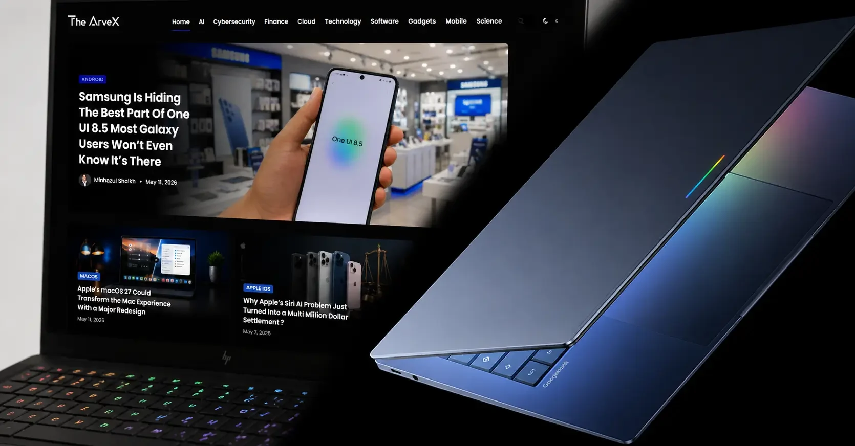 Googlebook concept laptop with AI-powered interface and modern productivity features